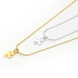 Sterling Silber Kleeblatt Halskette, Glücksbringer, minimalistisch, jeden Tag Anhänger