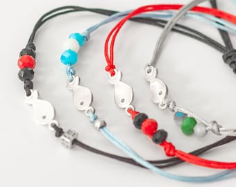 Sterling Silver Fish Bracelet, Adjustable Summer Ocean Jewelry