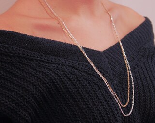 Avesano Catenina Donna In Argento 925 Placcato Oro 24K, 1 Mm - Made In Italy, Varie Lunghezze (40-70 Cm)