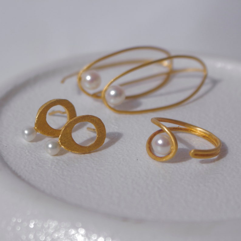 Freshwater Pearl Large Drop Earrings Sterling Silver Loop Earrings Gold Filled Bridal Pearl Earrings Bridal Jewelry Valentines Day Gift