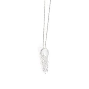 Jellyfish Necklace Sterling Silver, Dainty Jellyfish Pendant, Jellyfish Necklace, Animal Pendant, Summer Necklace, Jewelry Gift For Daughter