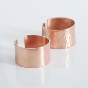 Rose Gold Wide Band Ring,Sterling Silver, Rose Gold Hammered Ring, Rose Gold Wide Cuff Ring, Cuff Ring, Thumb Ring, Rose Gold Cuff Ring image 1