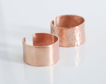 Rose Gold breit Bandring, Sterling Silber, Rose Gold gehämmert Ring, Rose Gold breit Manschette Ring, Manschette Ring, Daumen Ring, Rose Gold Manschette Ring