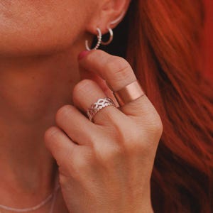Sterling Silver Infinity Thin Band Ring, Adjustable, Open Thumb ring, Unisex