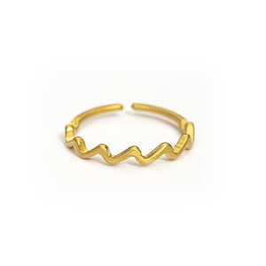 Sea Wave Silver Ring, Minimalist Wave Ring, Dainty Gold Wave Ring, 925 Sterling Silver Wave Ring, Stacking , Open Wave Ring, Summer Ring
