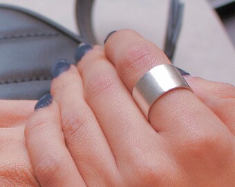 Open Wide band ring, Sterling Silver Band Ring, Wide Band ring, Sterling Silver Wide ring, Minimalist,Unisex band ring, Everyday jewelry
