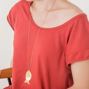 Fish Necklace, Gold plated Fish Pendant, Dainty Animal Jewelry, Summer Jewelry, Personalised Gift for Her, Gift for Summer Lovers, Handmade