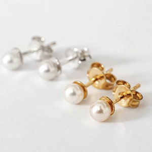 Brincos de pérolas de noiva, brincos de pérolas reais de noiva, brincos de pérolas de água doce, brincos de pérolas pequenas para casamento, presente para madrinhas
