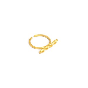 24K gold plated Braided Stacking Ring, Sterling silver Twist band Ring, Gold braided Ring, Minimalist Braided Ring, gift for Her,Unique band