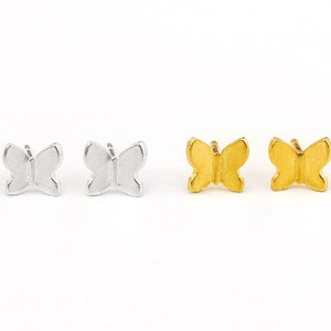 Tiny Butterfly Stud Earrings in Sterling Silver, Silver Butterfly Earrings, Animal Earrings, Small Butterfly Earrings birthday gift for girl
