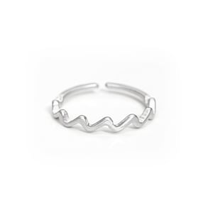 Thin Sea Wave Ring Sterling Silver, Beach Wave Ring, Ocean Ring, Stacking, Adjustable Summer Ring, Gift for surfers