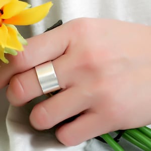 Wide Band Ring, Hammered Band Ring,Silver plated Ring For Women, Cuff Ring,Wide Wrap Ring,Adjustable band Ring,Open Ring, Boho Silver plated