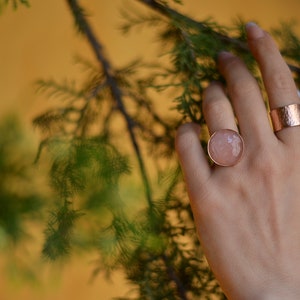 Rose Gold Wide Band Ring,Sterling Silver, Rose Gold Hammered Ring, Rose Gold Wide Cuff Ring, Cuff Ring, Thumb Ring, Rose Gold Cuff Ring image 5