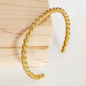 Gold Cuff Bangle Bracelet, Twisted Rope Cuff, Stacking cuff Bangle bracelet, 24K gold plated Twisted Bracelet Boho, Minimalist, Unisex