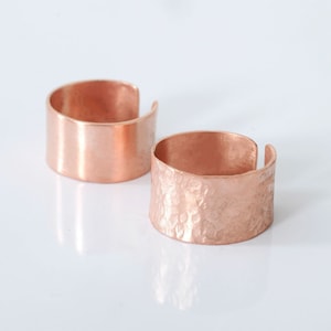 Rose Gold Wide Band Ring,Sterling Silver, Rose Gold Hammered Ring, Rose Gold Wide Cuff Ring, Cuff Ring, Thumb Ring, Rose Gold Cuff Ring image 4