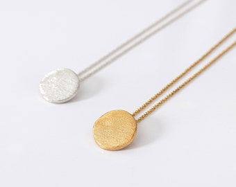 Disc Pendant Sterling Silver, Simple Disc Pendant, Circle Coin Charm, Round Disc Pendant, Gold Disc Pendant, Silver Jewelry,Layered Necklace