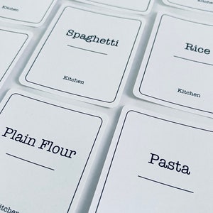 Kitchen Pantry Minimalist Labels | Waterproof and Oil Proof Labels for Storage Jars, Canisters, Bottles and Home Organisation