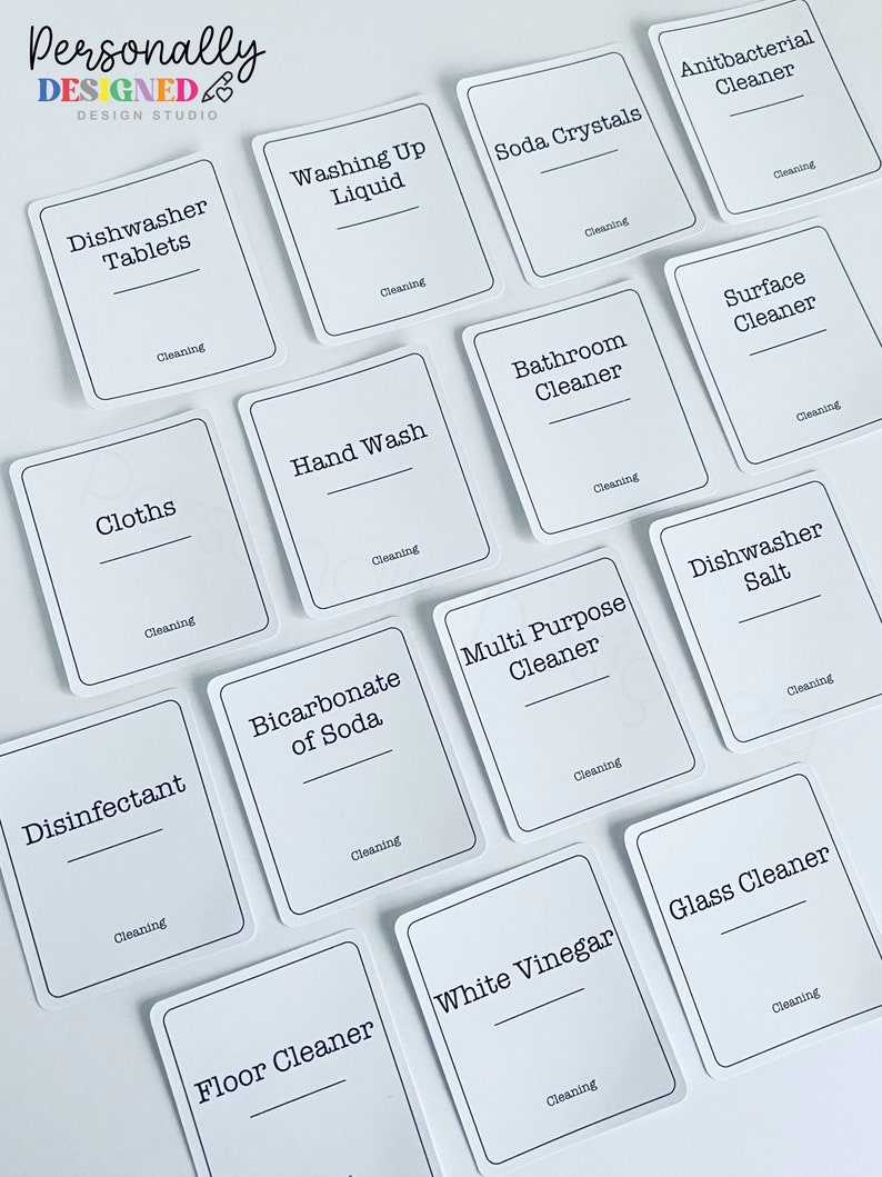 Cleaning Bundle Minimalist Labels | Waterproof and Oil Proof Labels for ...
