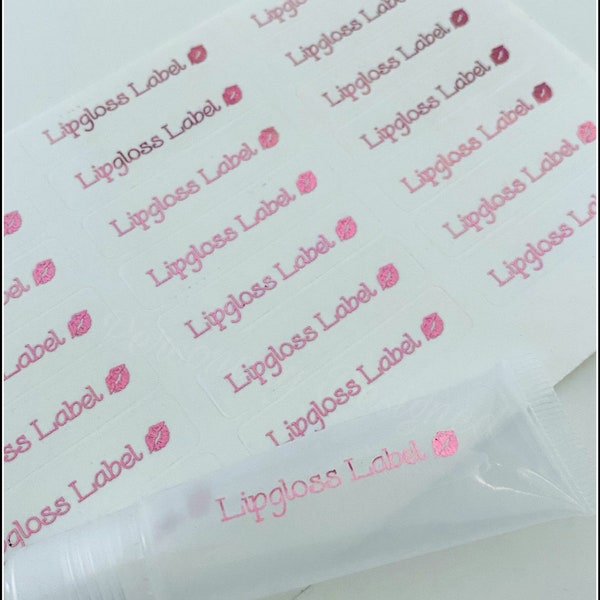 Real Foil Transparent Clear Lip Gloss Sticker Labels | Cosmetic Custom Packaging Label | Eyelash Name Label | Lip Balm GA