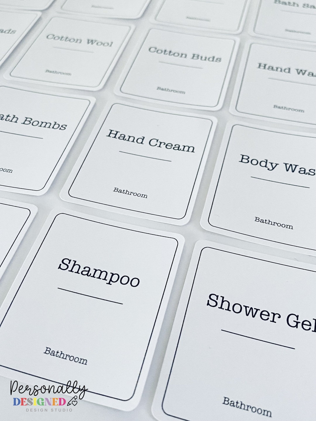 Bathroom Minimalist Labels | Waterproof and Oil Proof Labels for ...