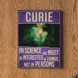 Science print physics gift women in science educational posters / Marie Curie science quotes