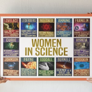 Women in Science, Women in STEM, Science print, Science quotes, Science theme classroom poster