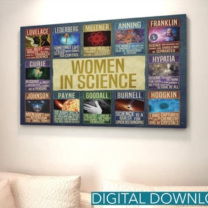 Feminist gift, Women in STEM, Science art, Teacher appreciation, Thoughtful gift, Women In Science, Classroom decor, Inspirational quotes