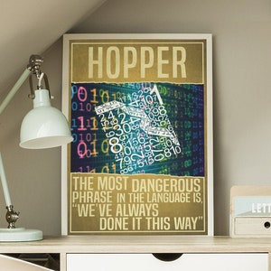 Science print computer science educational posters dorm room decor / Grace Hopper women in science art