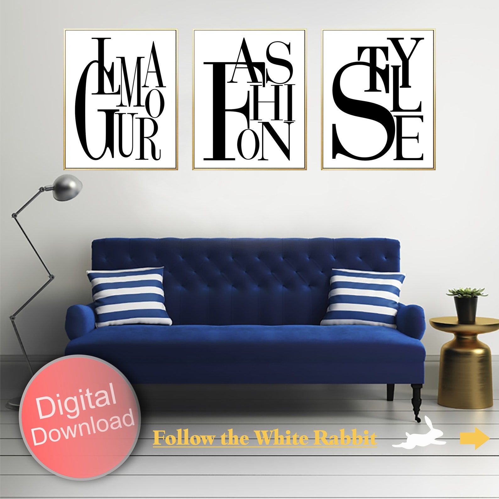 Fashion Illustration Glam Wall Decor 3 Piece Wall Art Modern Etsy