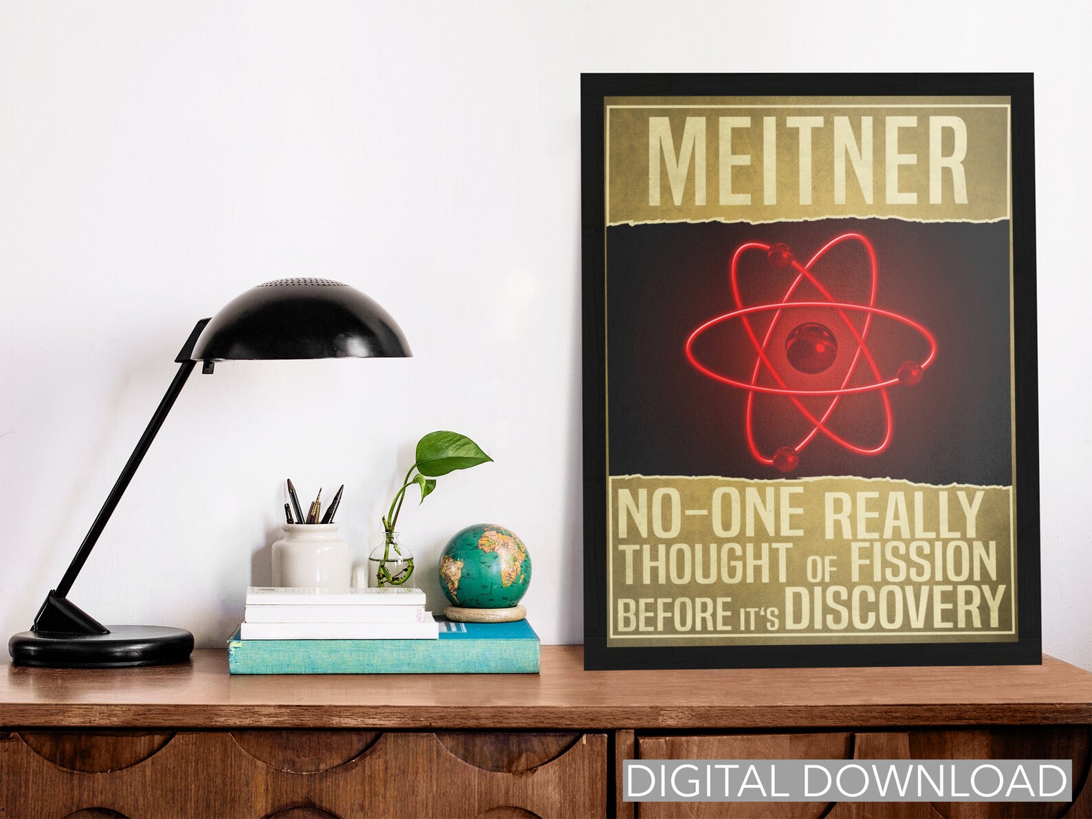 Physics Science Art, Teacher Gift, Classroom Decor, Lise Meitner