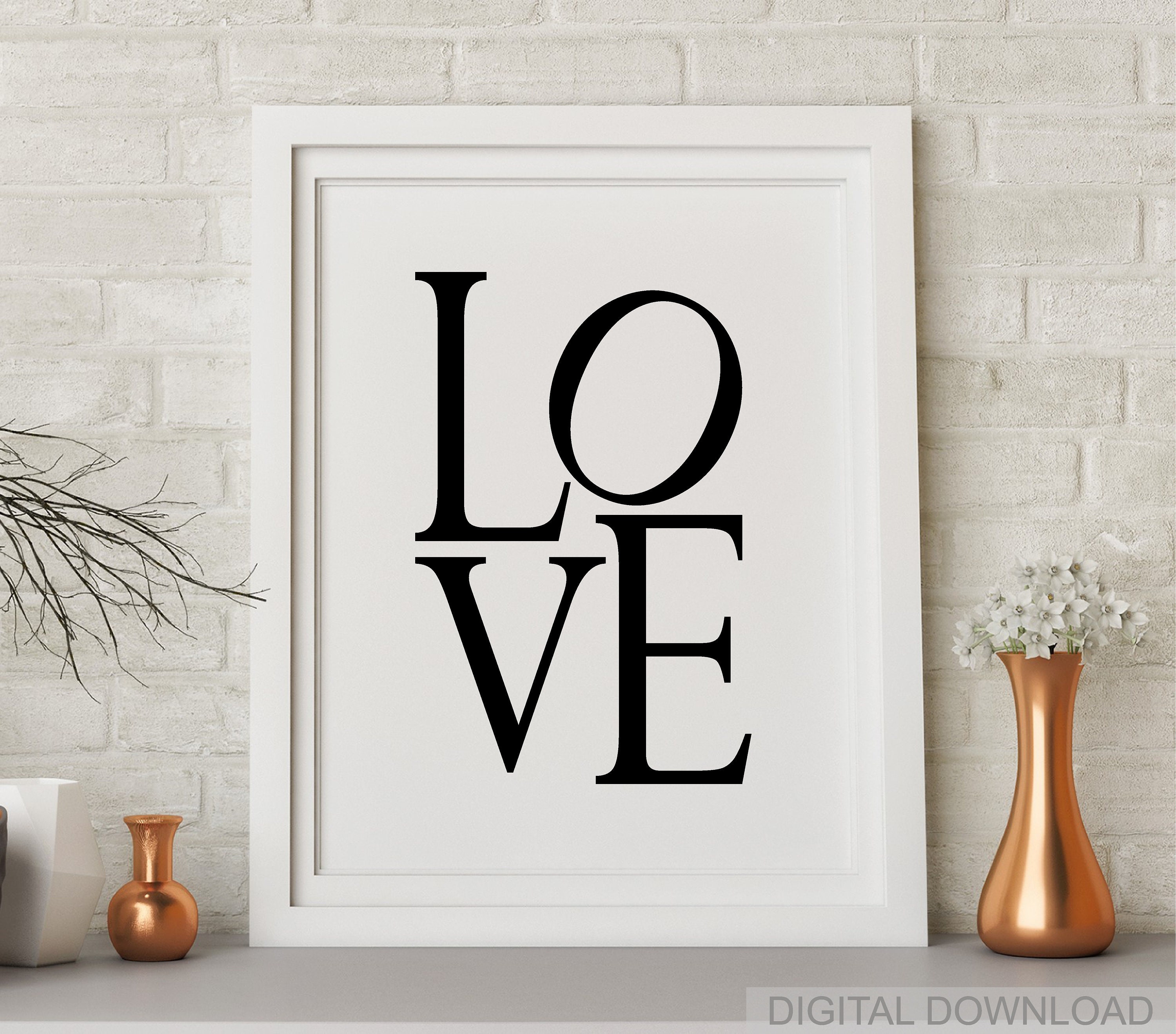 Love Print / Love Sign Wall Art / Love Printable Art / Love | Etsy