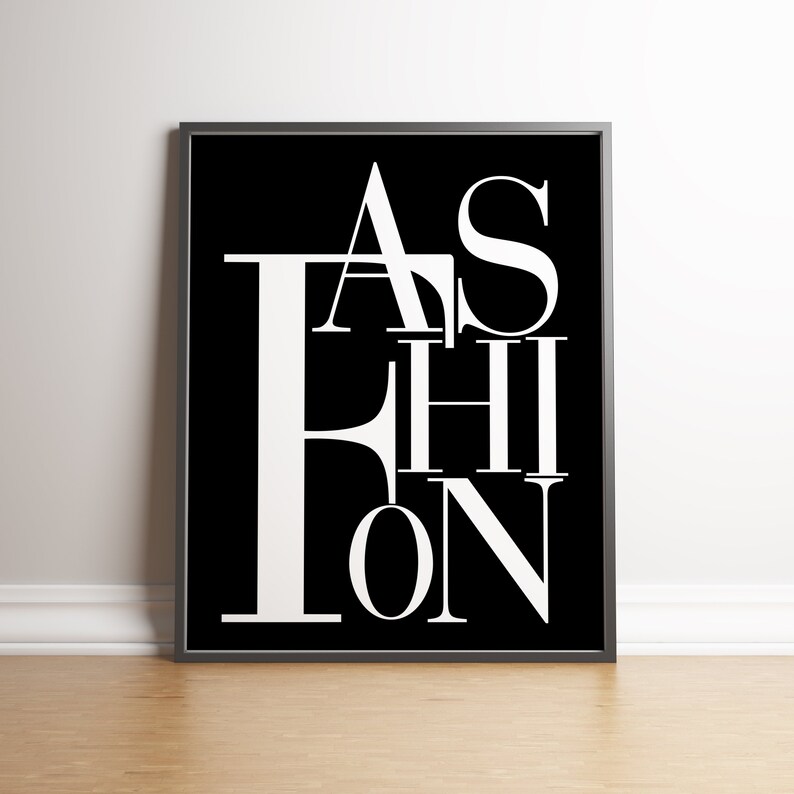 Fashion Print Glam Wall Decor Black and White Art / Fashion Etsy
