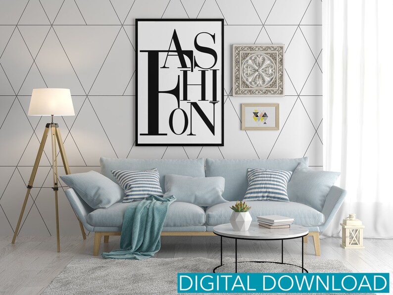 Fashion Wall Art Glam Wall Decor Black and White Art / Popular Etsy