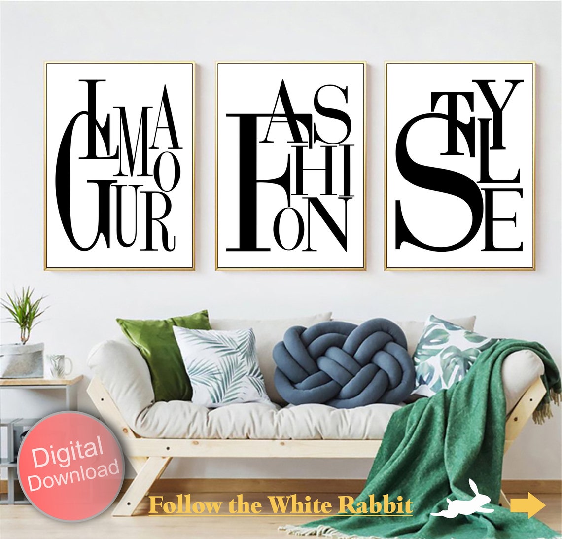 Fashion Illustration Glam Wall Decor 3 Piece Wall Art Modern - Etsy