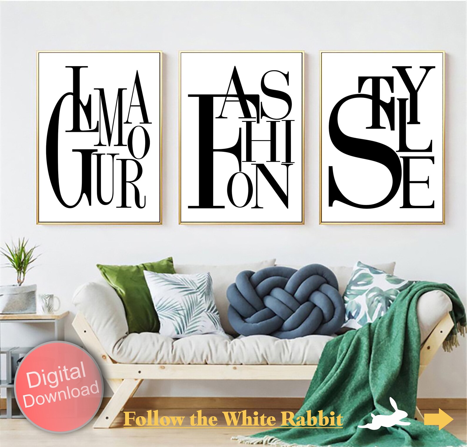 Fashion Illustration Glam Wall Decor 3 Piece Wall Art Modern Etsy