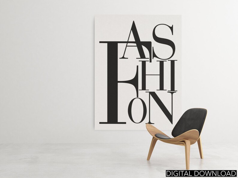 Fashion Wall Art Glam Wall Decor Black and White Art / Popular Etsy