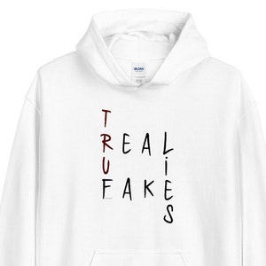 true fake real lies Hoodie Grunge Clothing, Grunge Shirt, Emo, E-girl, E-boy, Goth, Aesthetic Clothing, Aesthetic Shirt, Grunge, Mall Goth