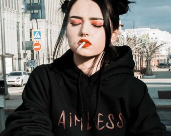 Aimless Grunge Hoodie, Emo Goth Aesthetic Clothing