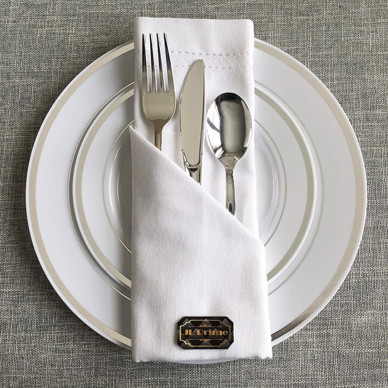 Knives Silver Plastic Silverware Set of 40 Heavy Duty Utensils for Parties /& Weddings Metallic Disposable Forks Spoons 120 pieces