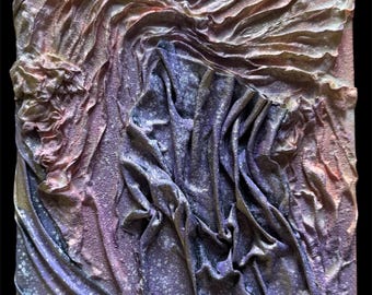 Pastel Wrinkles – Textured Abstract Canvas Art | Sustainable Mixed Media | 30x25cm