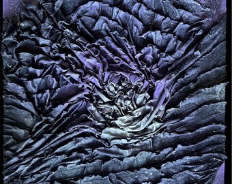 Rose Bloom – Textured Abstract Wall Art | 3D Relief Mixed Media | Handmade Canvas | 50x40cm