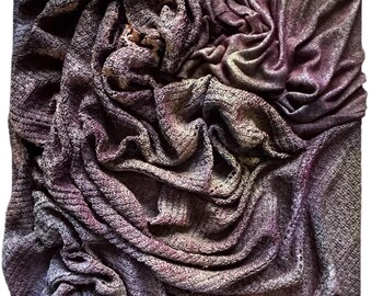 Violet Threads Original Mixed Media Abstract Textile Artwork on Canvas 30 x 25 cm Textured Art