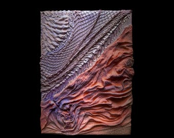 Orange Waves | 3D Textured Abstract Wall Art | Mixed media painting