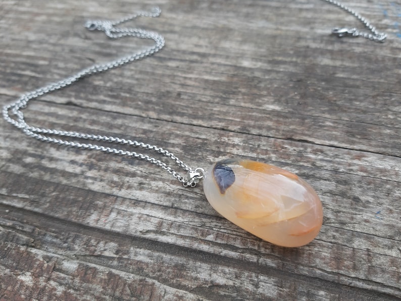 OOAK Dendritic Agate Pendant Necklace Statement Jewelry Bold Necklace Crystal Pendant Agate Pendant Necklace Unique Gift For Her Womens Gift