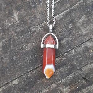 Echte Karneol Halskette für Vertrauen, Stärke und persönliche Stärke, einzigartiges Geschenk für Sie oder Ihn