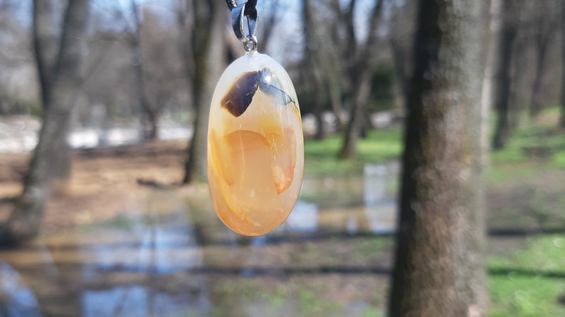 OOAK Dendritic Agate Pendant Necklace Statement Jewelry Bold Necklace Crystal Pendant Agate Pendant Necklace Unique Gift For Her Womens Gift