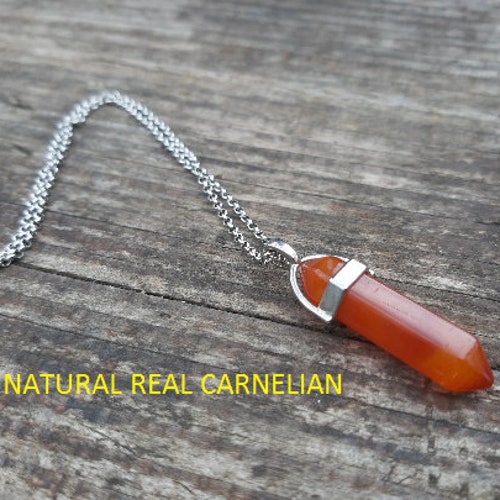 Real Carnelian Necklace Crystal 