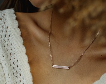 Personalized Bar Necklace - Etsy UK