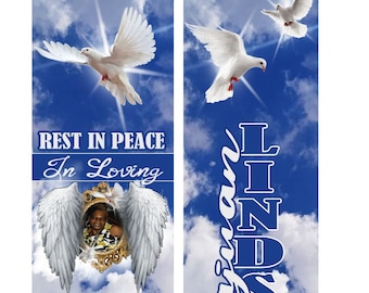 Memorial Stole Template for funeral PNG Affinity Canva Photoshop