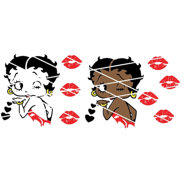 African american Betty boop blowing kisses